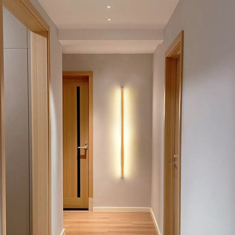 Two-way wood strip wall light, 60 cm