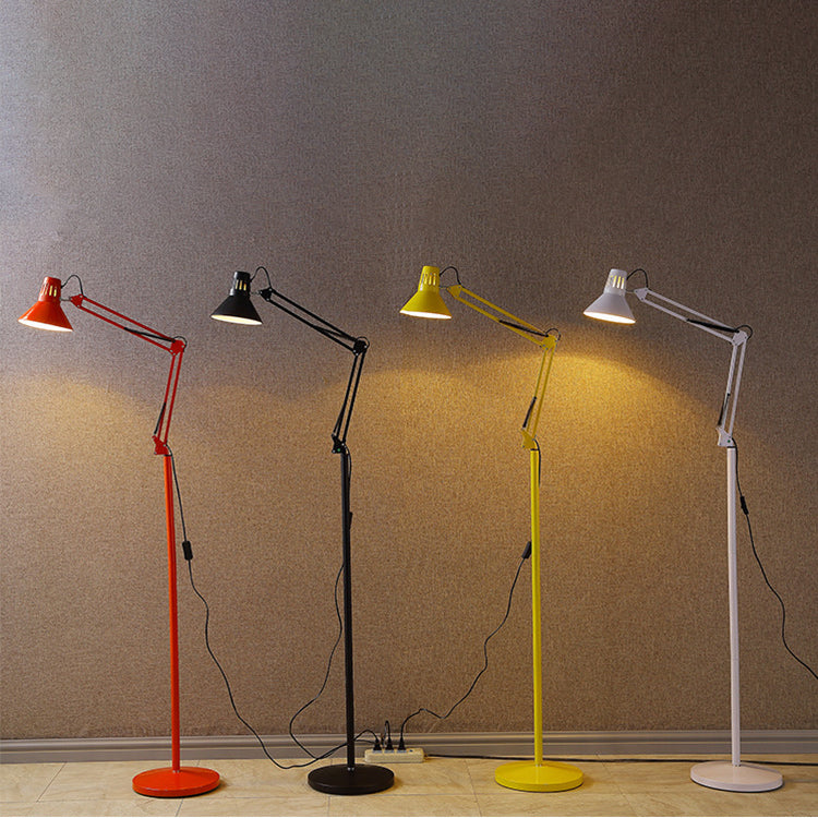 Swivel round floor lamp in a room