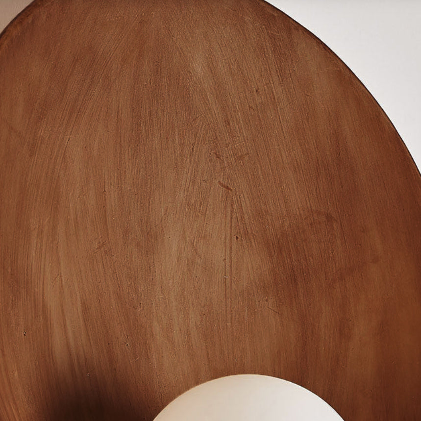 Round resin wall light detail