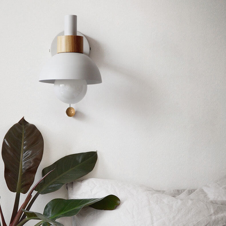 Macaron globe wall light in sand white
