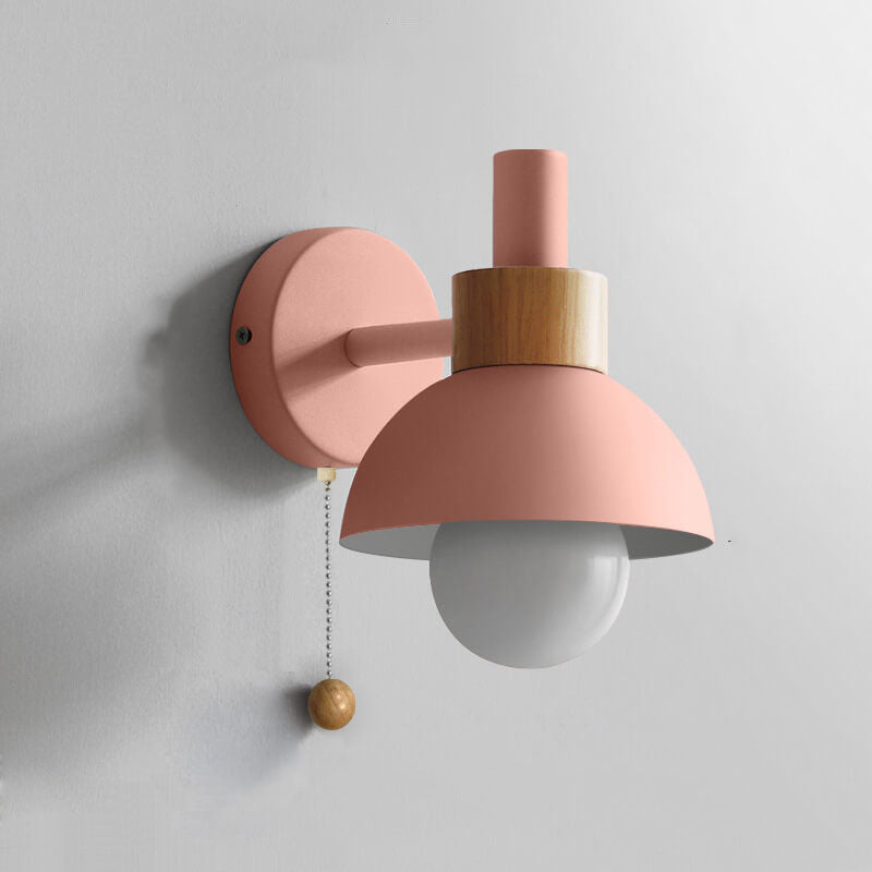 Macaron globe wall light glass globe close-up