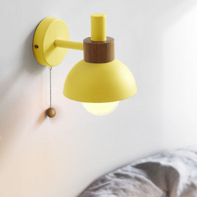 Macaron globe wall light in lemon yellow
