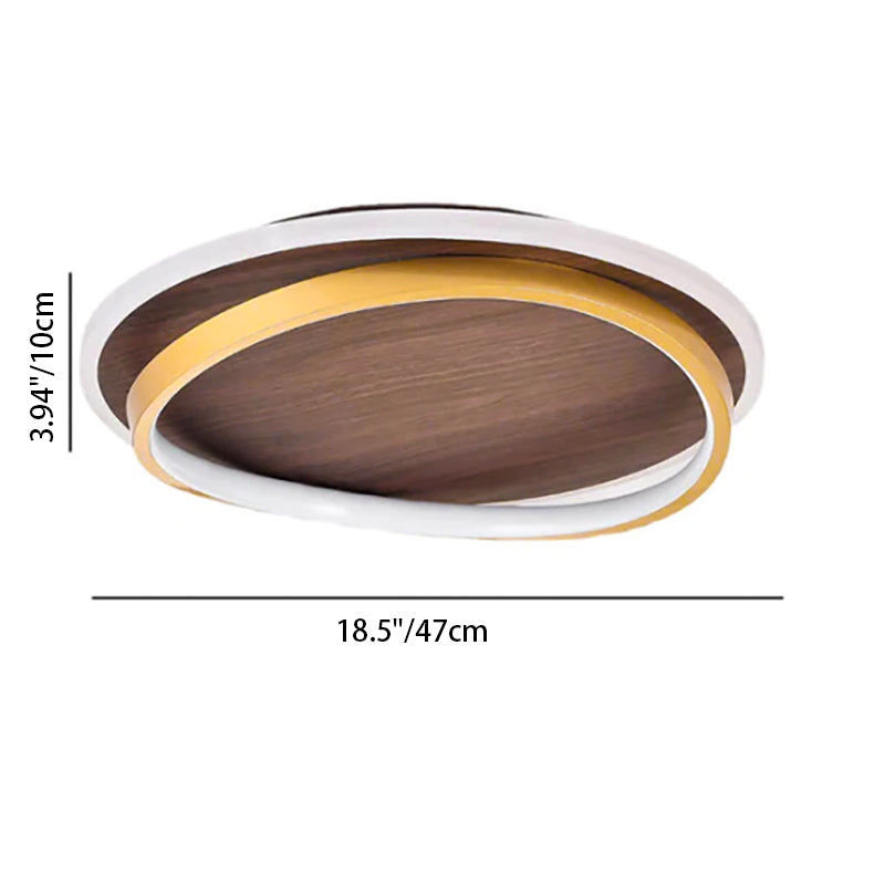 Walnut grain ceiling light in a bedroom