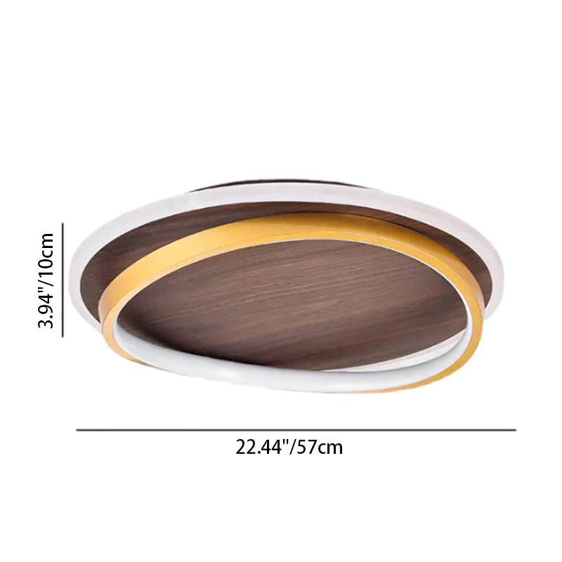Walnut grain ceiling light in interior
