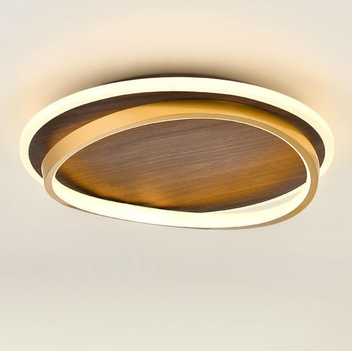 Walnut grain ceiling light side view