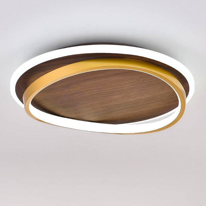 Walnut grain ceiling light lit