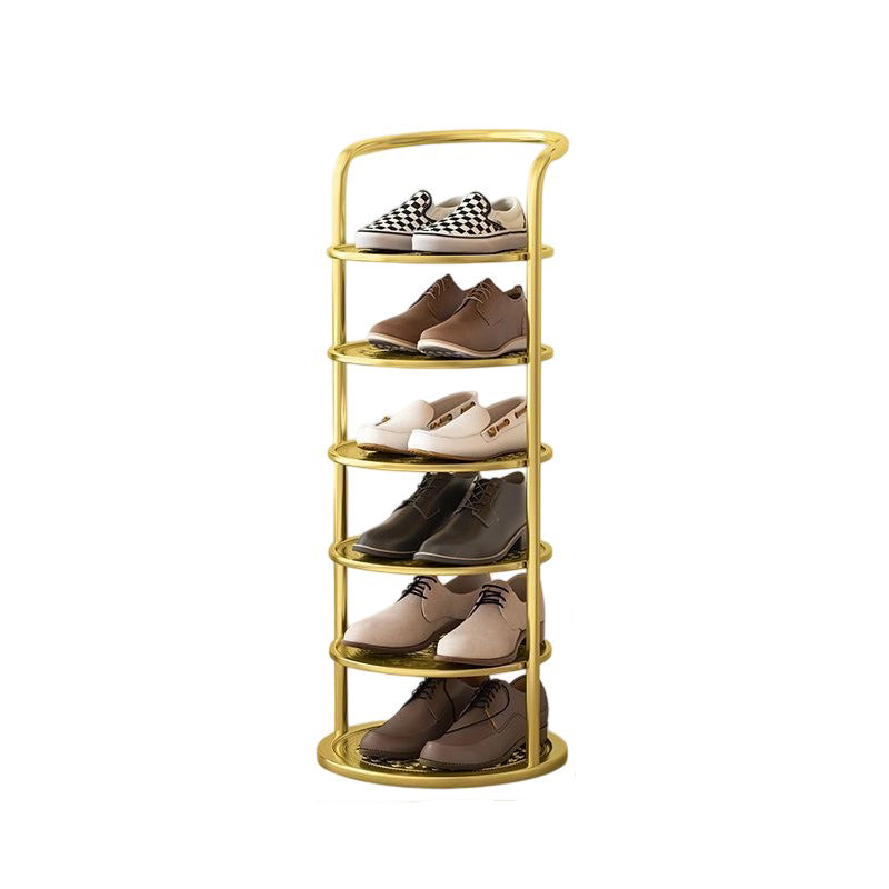 Round shoe rack height guide