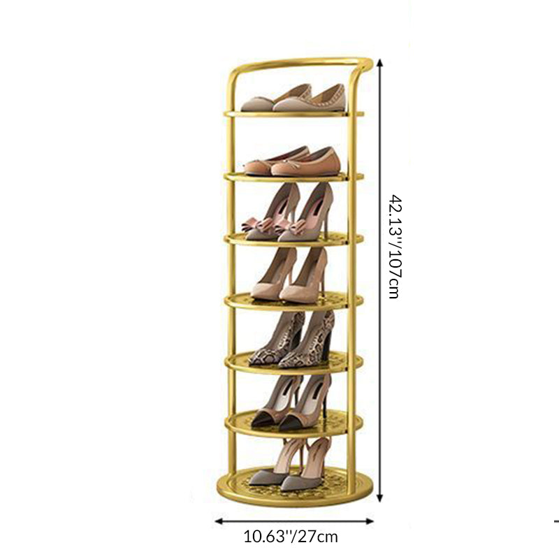Round shoe rack column detail