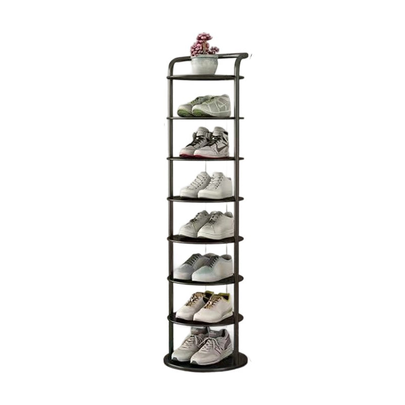 Round shoe rack in bedroom
