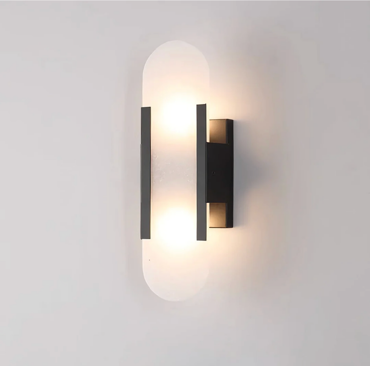 Black marble wall light 35 cm