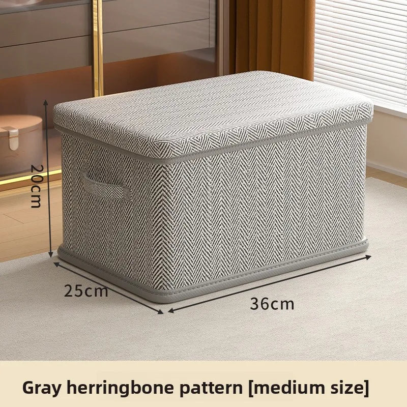 Foldable storage box grey chevron M