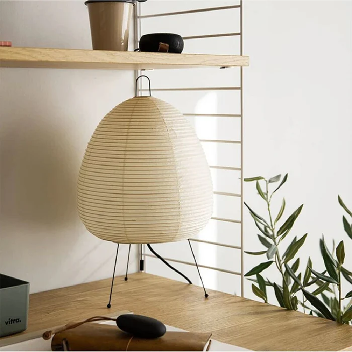 Rice paper table lamp detail