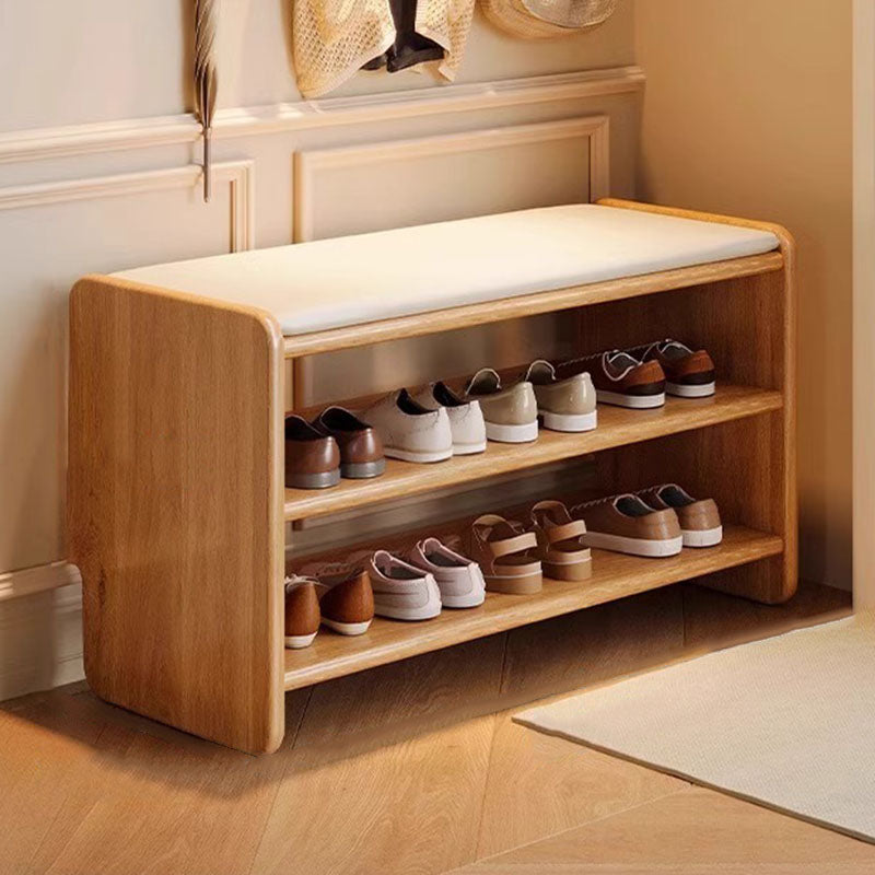 60 cm shoe bench, natural wood