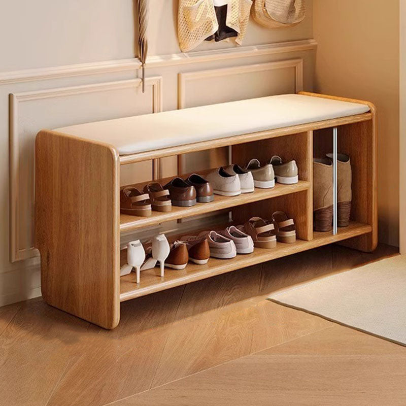 100 cm shoe bench, natural wood