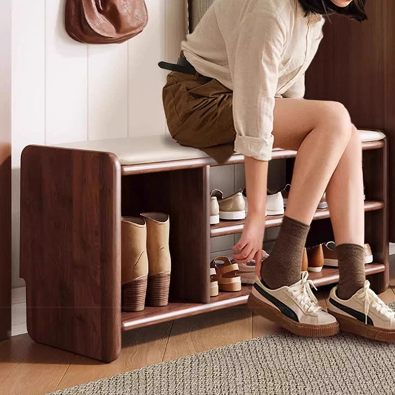 Shoe bench styled with decor