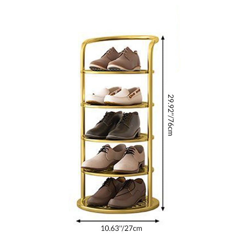 Vertical shoe rack in a hallway