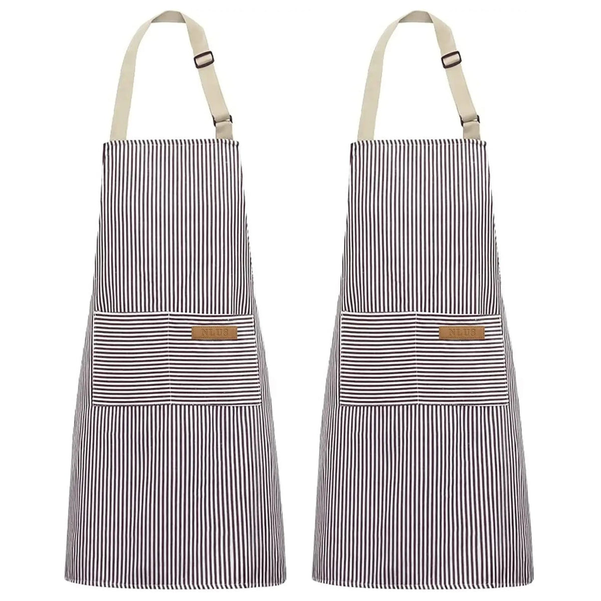 Apron set in Beige Stripe