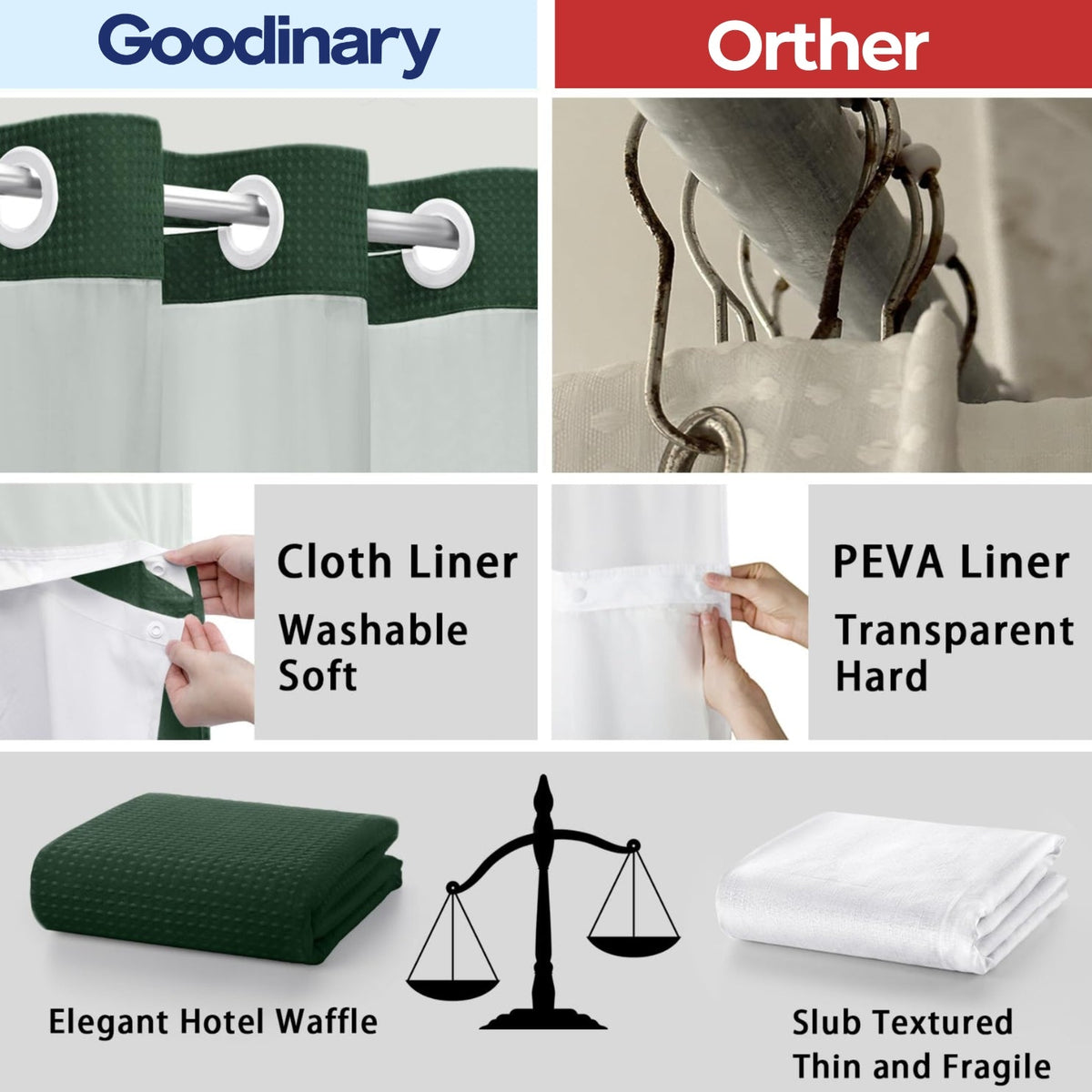 Shower curtain colour options