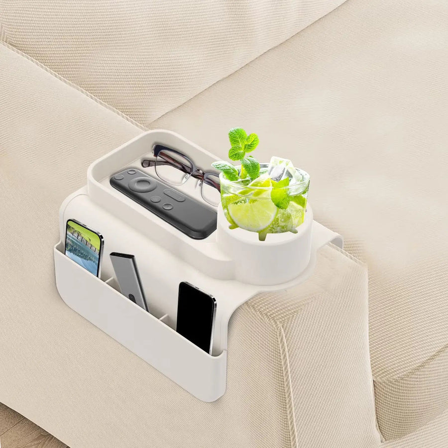 Silicone sofa armrest tray with cup holder