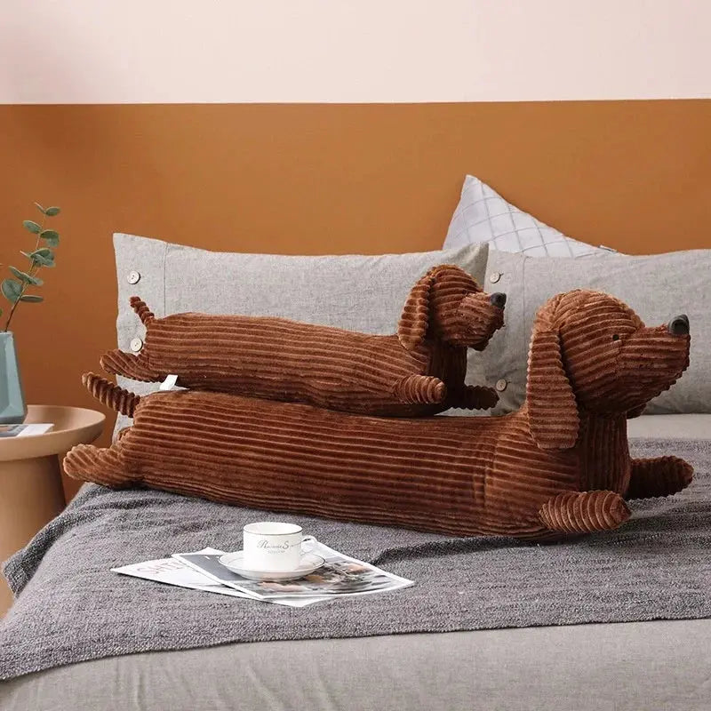 Lifelike dachshund plush cushion