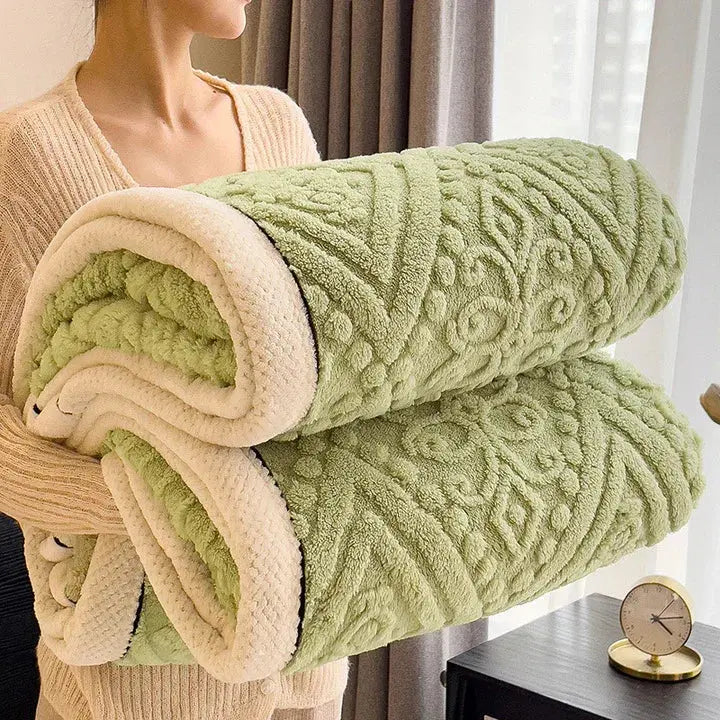 Green double-sided breathable blanket