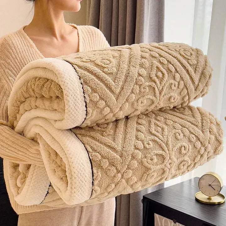 Brown double-sided breathable blanket