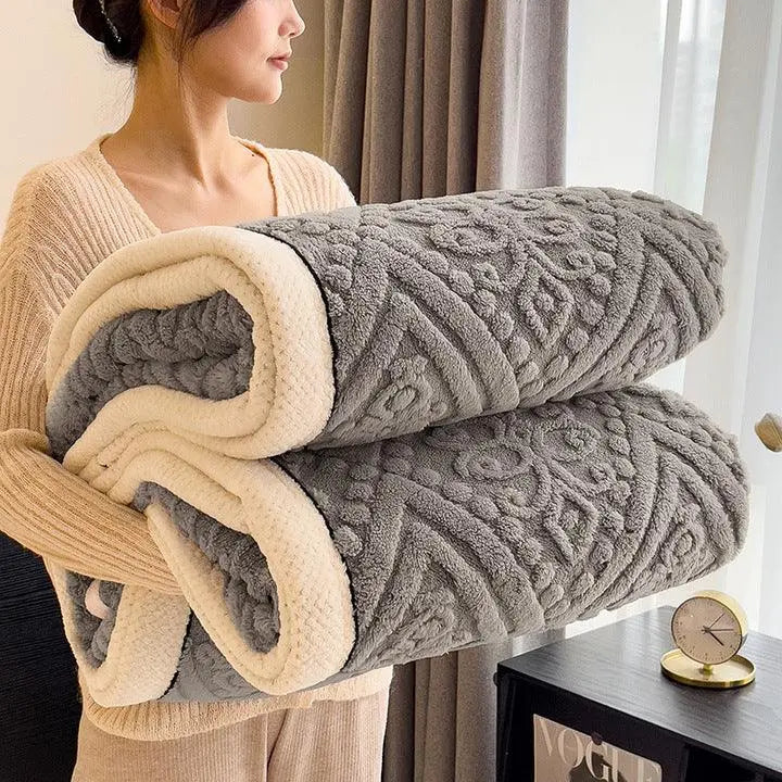Grey double-sided breathable blanket