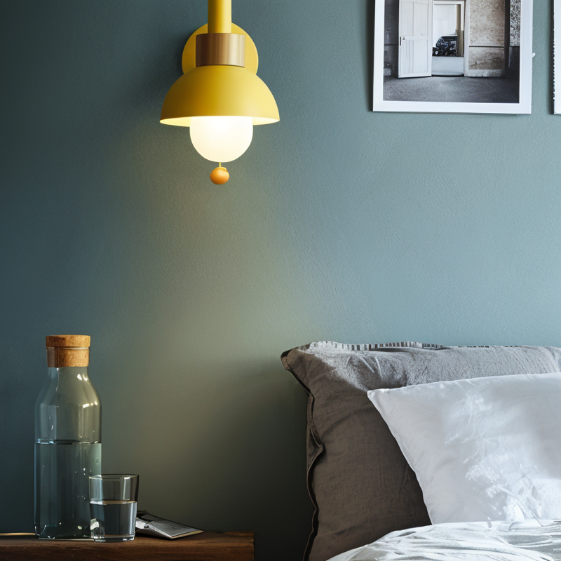 Pastel wall lamp styled interior