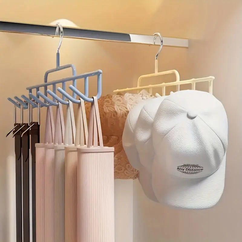 Rotating multi-hook wardrobe hanger set of 3