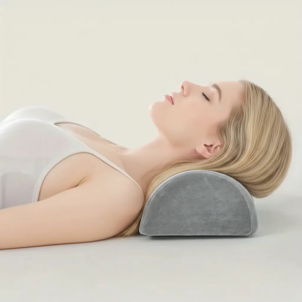 Half moon bolster on bed
