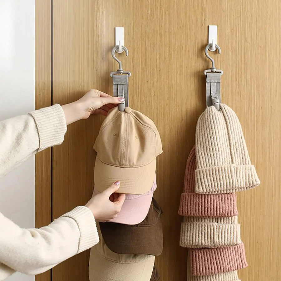 Cap organiser hanger holding baseball caps