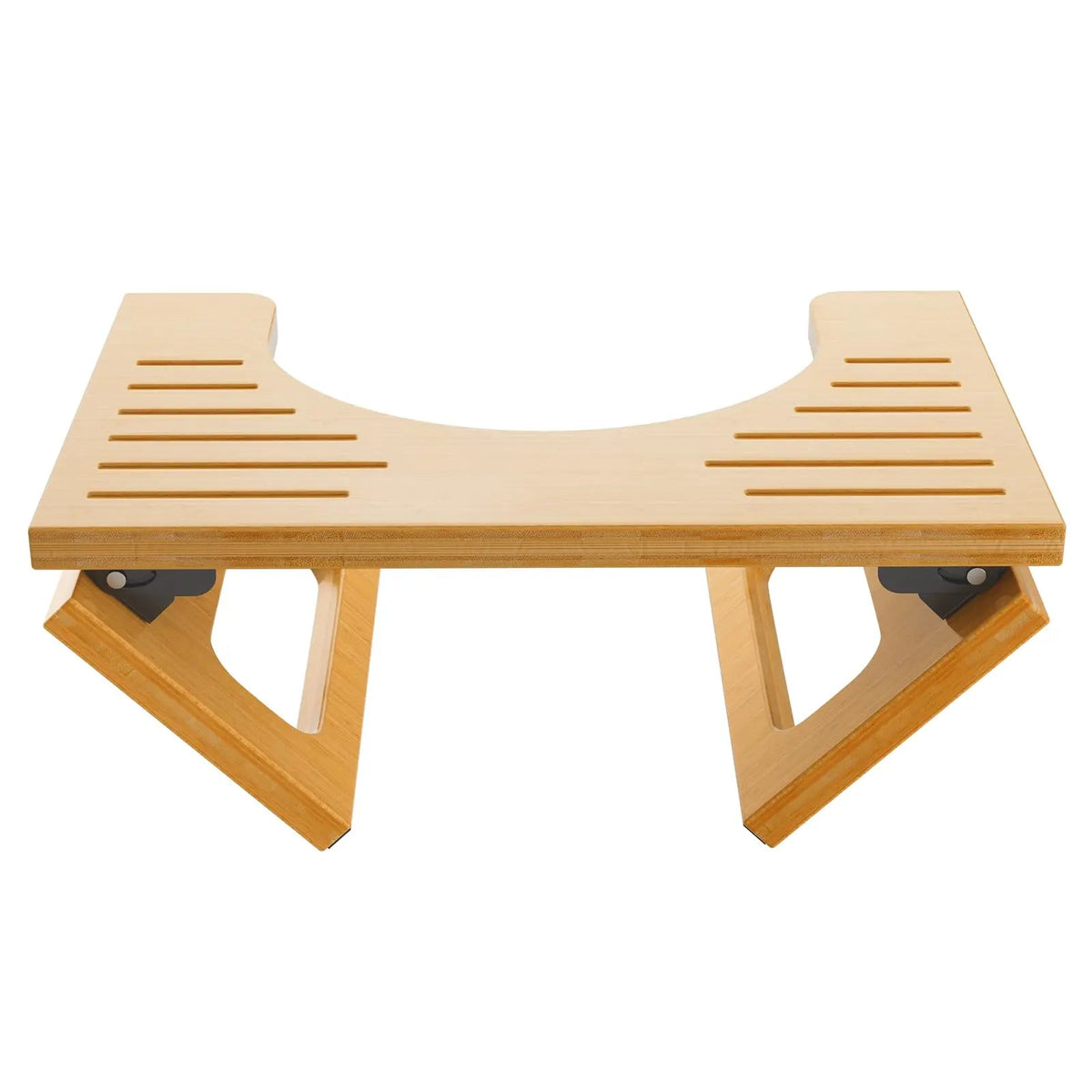 Natural bamboo finish of the toilet stool