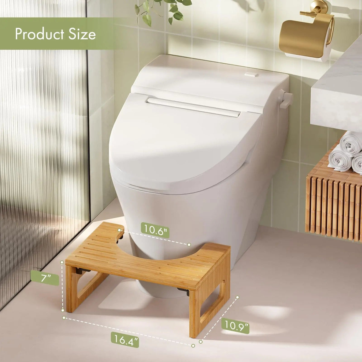 Non-slip strips under the bamboo stool