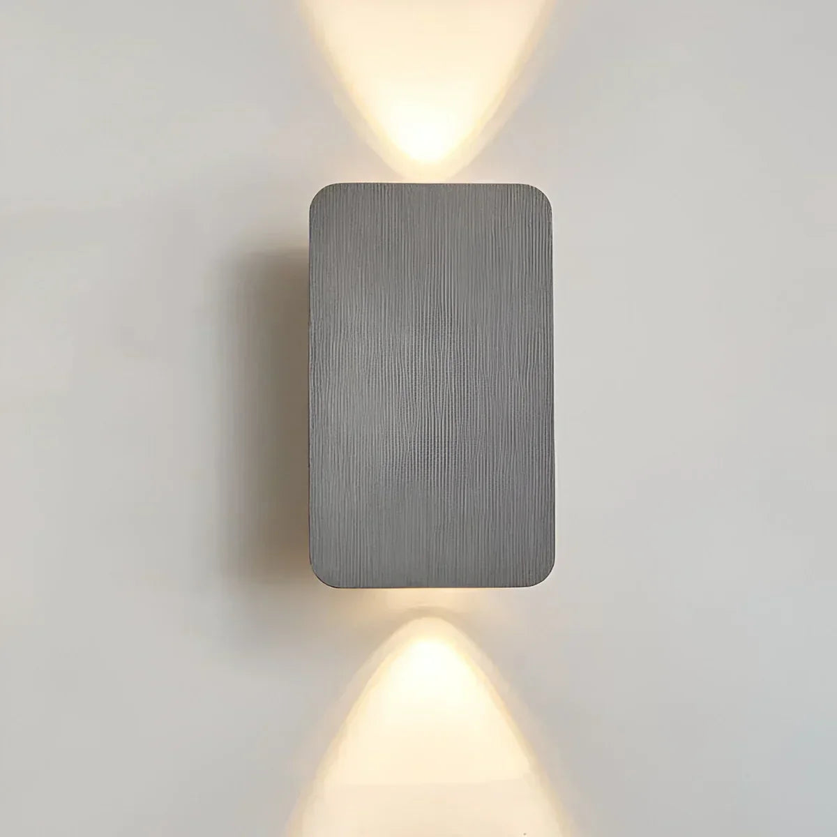 Grey rectangular LED wall light