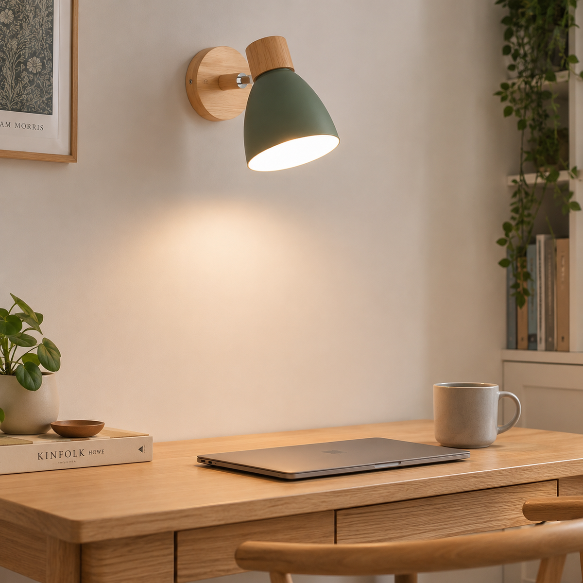 Adjustable wall light in a bedroom