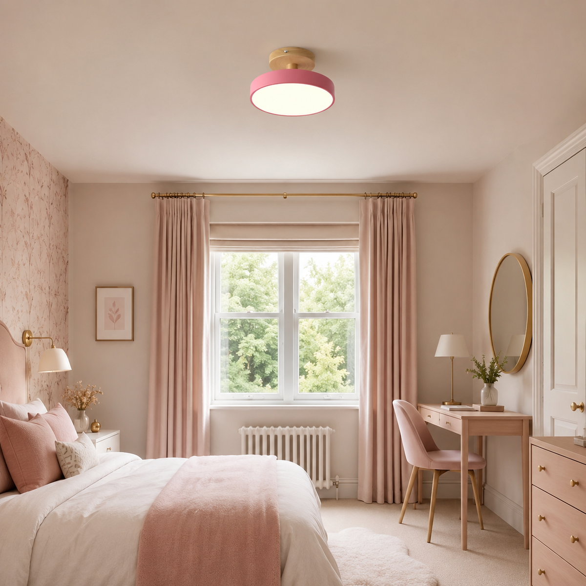 Blush pink macaron ceiling light