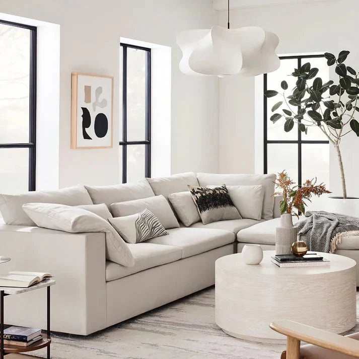 Silk pendant light in a bedroom