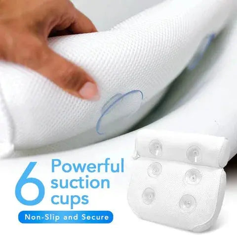 Spa bath pillow in use