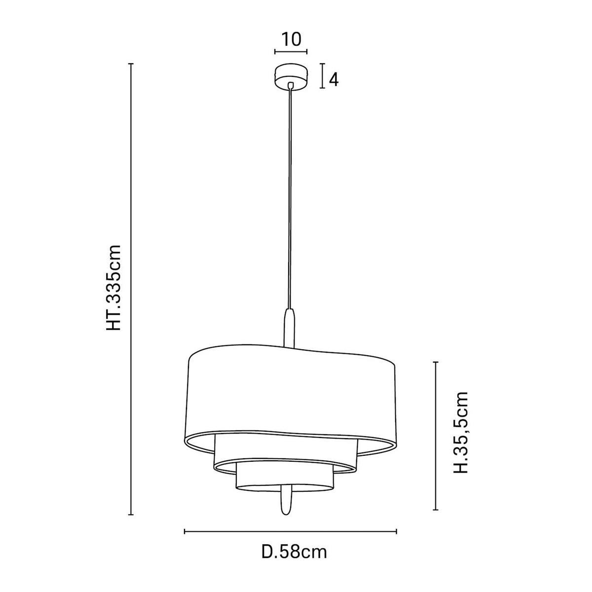 Fabric drum chandelier measurements
