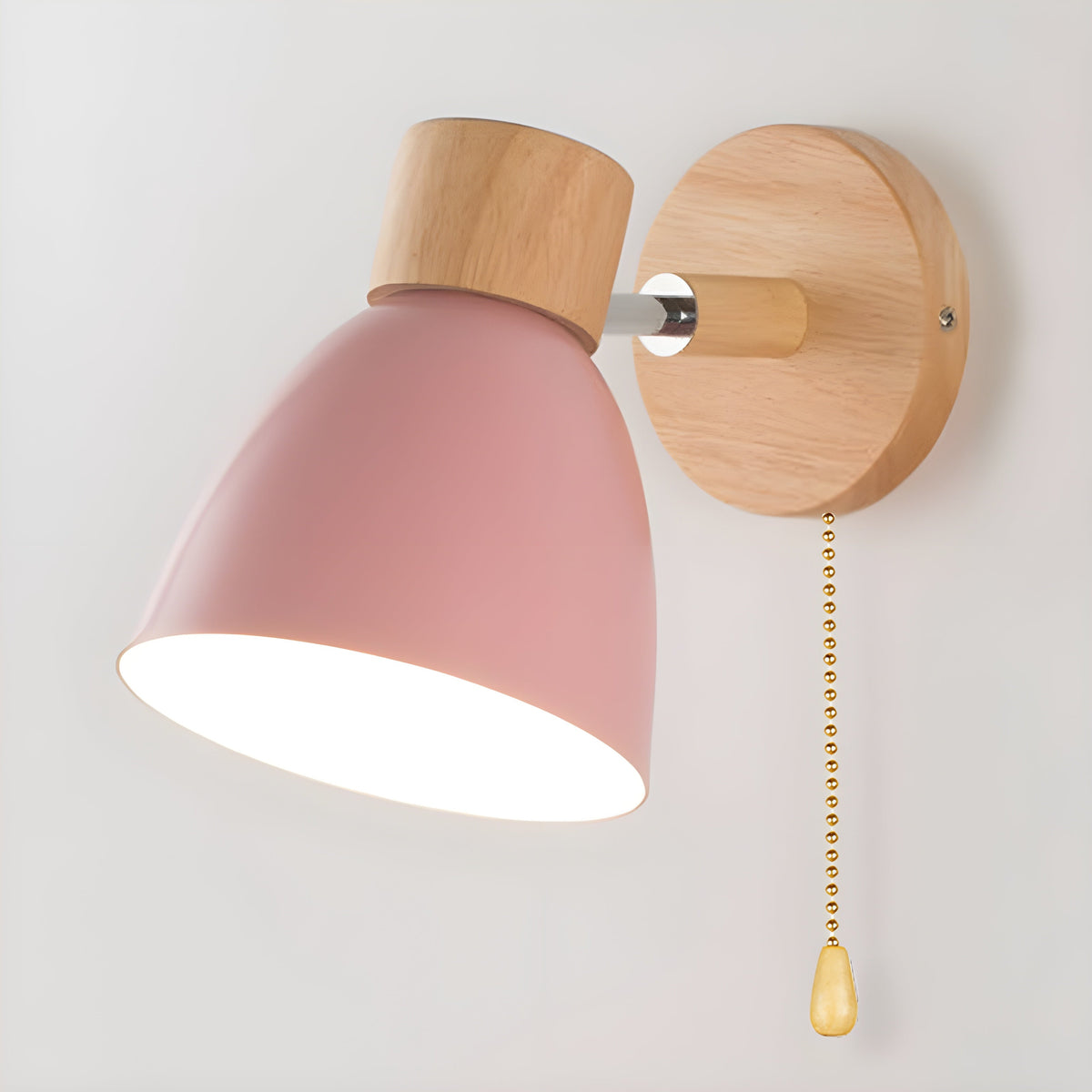 Pink adjustable reading wall light
