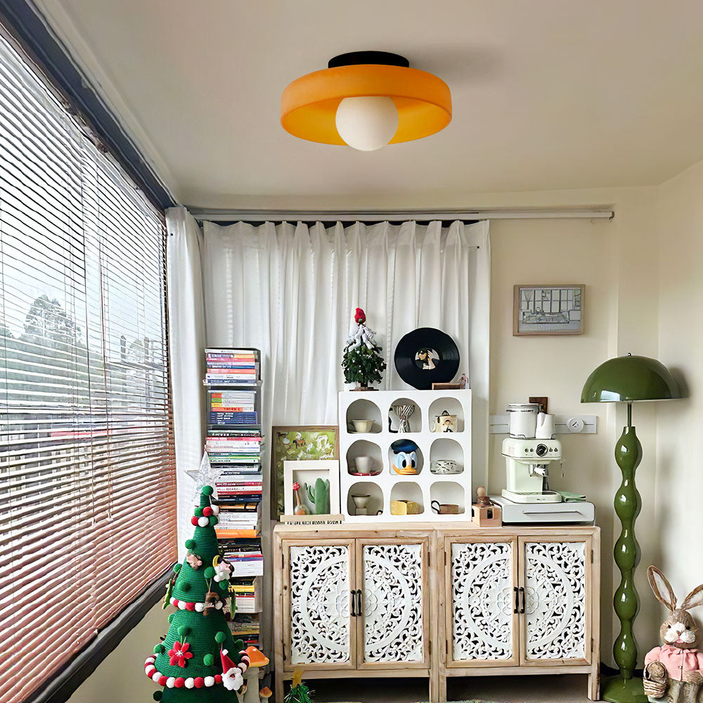 Orange glass ceiling light 35 cm