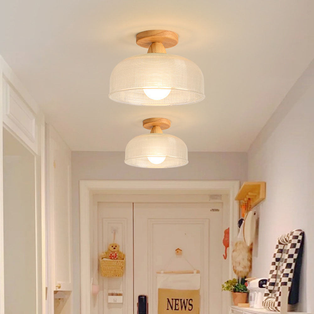 Wood ceiling light side view