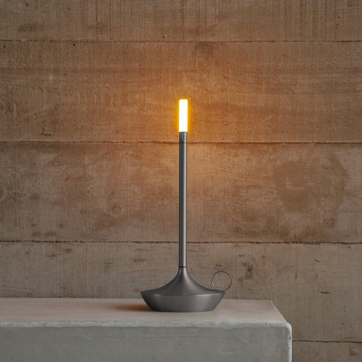 Grey LED candlestick lamp