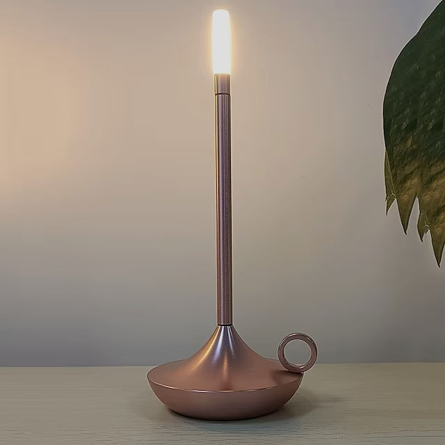 Rose gold LED candlestick lamp