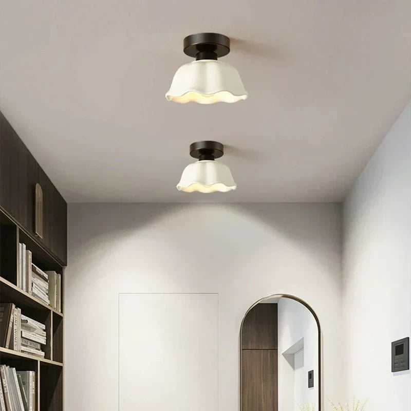 Vintage semi-flush ceiling light on ceiling