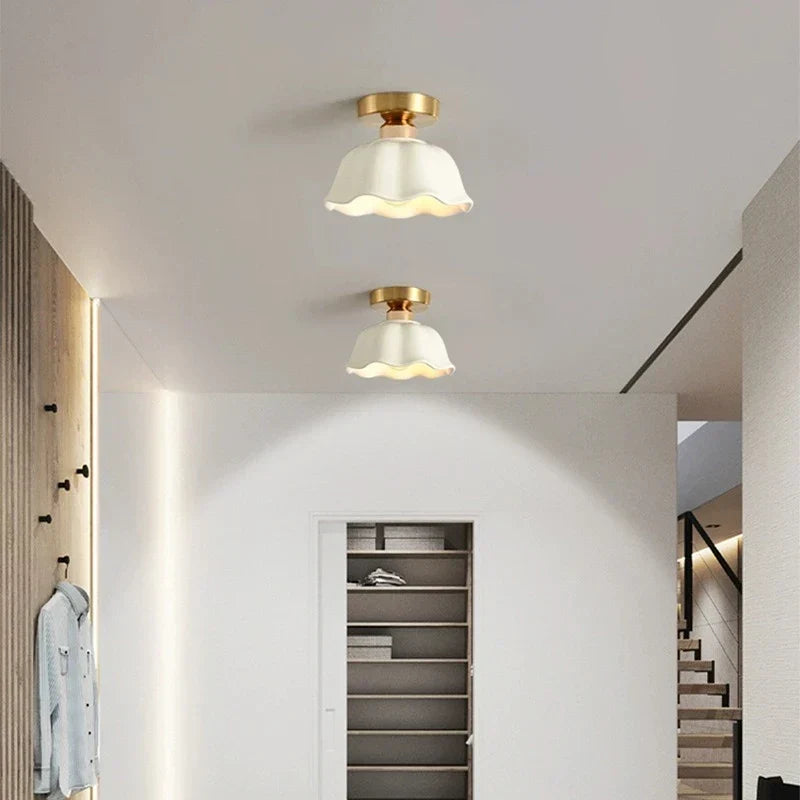 Semi-flush ceiling light in Antique Gold