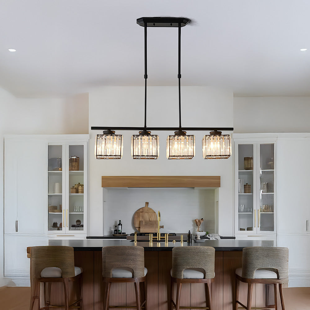 Glass cluster pendant lit