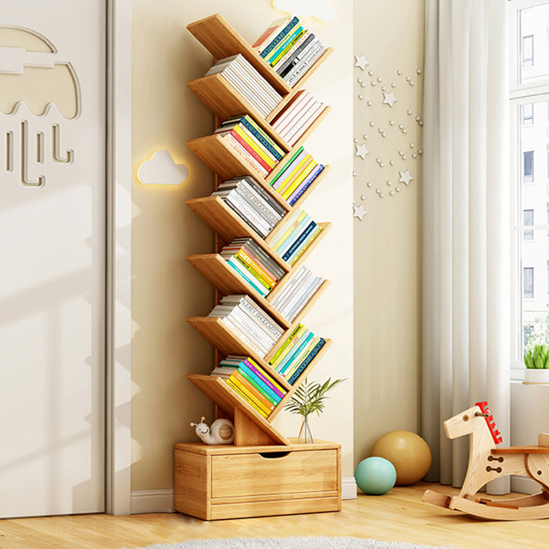 12-tier bookshelf, natural wood