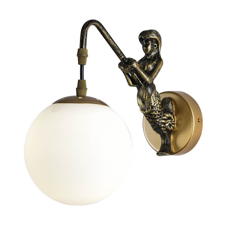 Mermaid wall light, alternate view