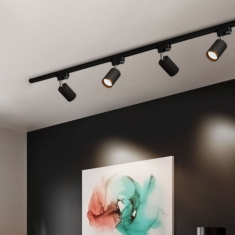 Black track light three-piece rail set